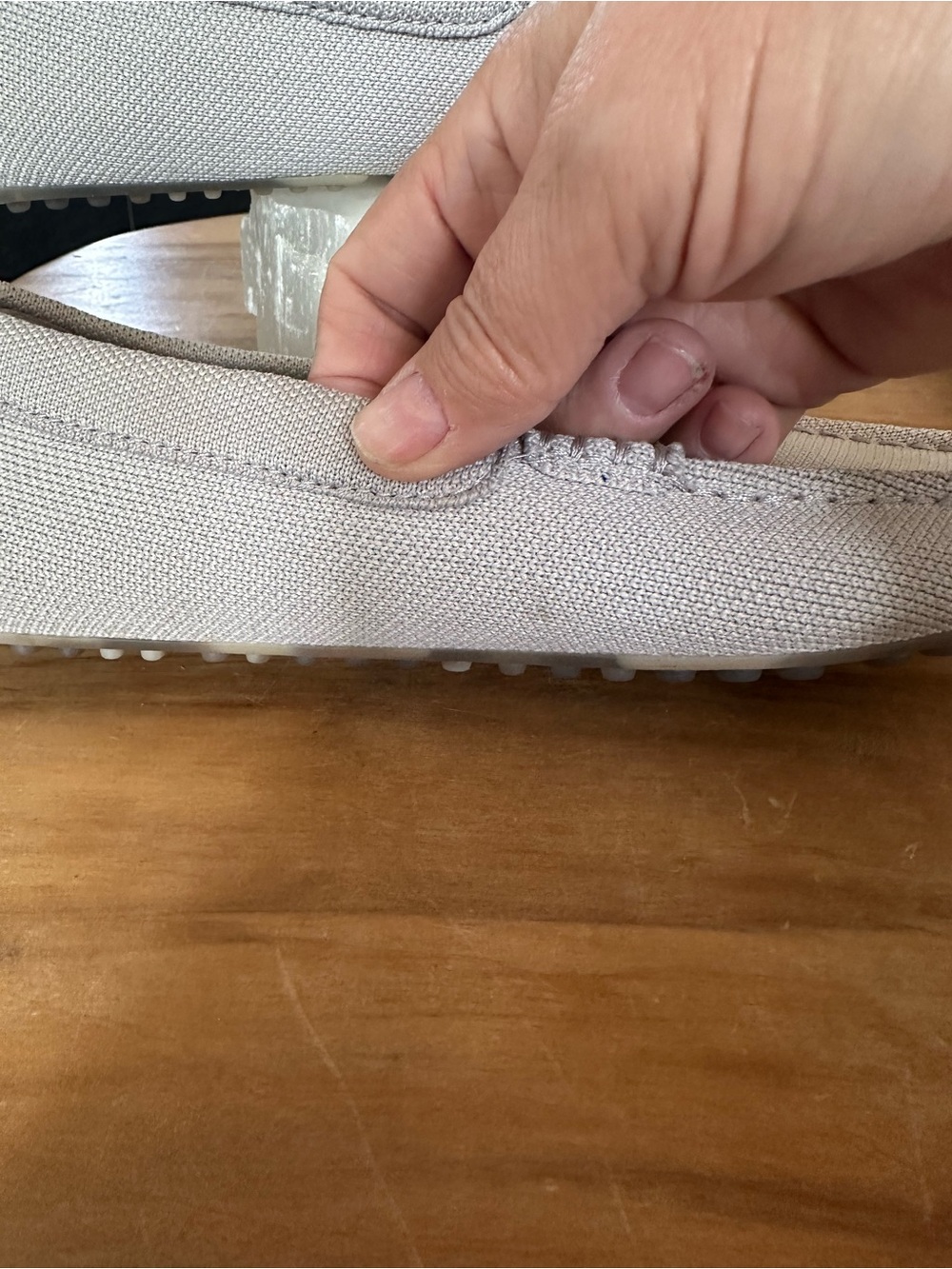 Rothy's Light Gray Knit loafers Size 7 a few small marks like new - Picture 4 of 10